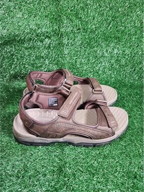 Skechers Relaxed Fit Tresmen Size 14 Men's sandals Gara Chocolate Good Condition